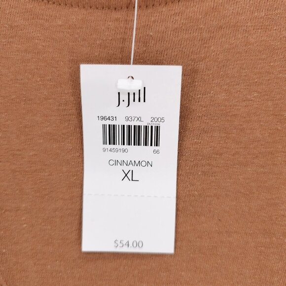 NWT J JILL Love Linen Blend Tee Cinnamon Brown Sleeve Cutout Size XL - Picture 4 of 6